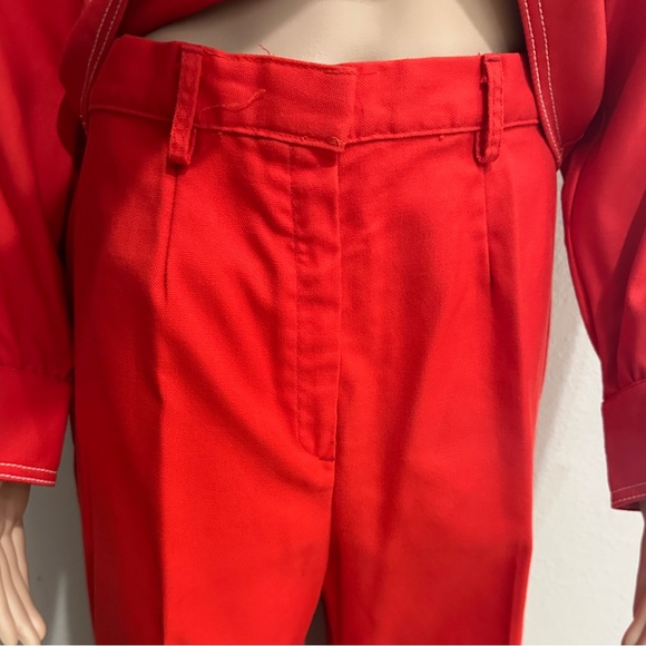 Vintage 70s Mod Canvas Dolman Sleeved windbreaker & high waisted wide leg pants. - Picture 6 of 12